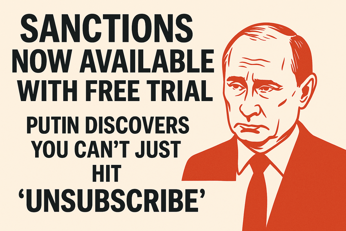 Sanctions Now with Free Trial; Putin Learns Unsubscribe Fails
