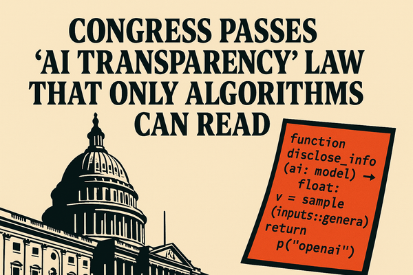 Congress Passes AI Transparency Law Only Algorithms Read